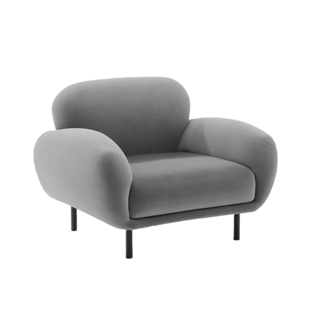 Samt Sessel POPPY hellgrau