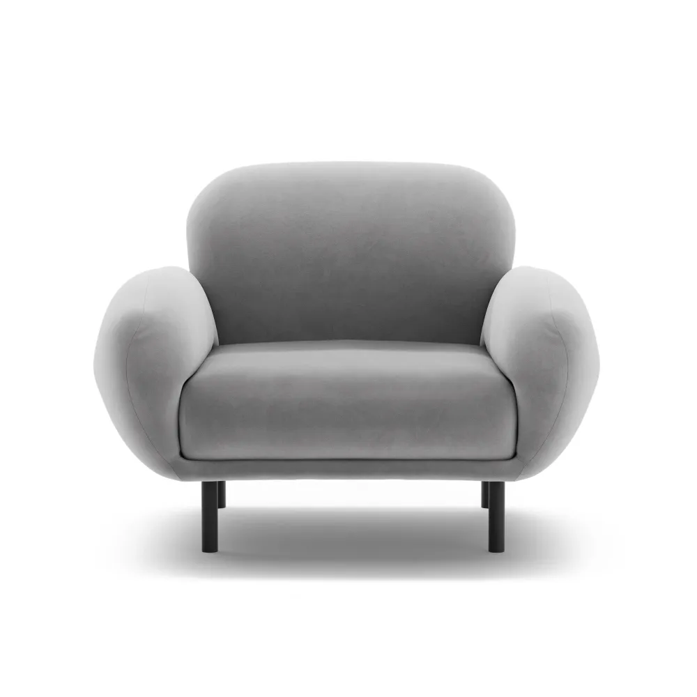 Samt Sessel POPPY hellgrau