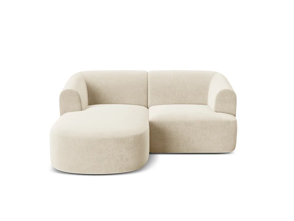 Samt-Ecksofa linksseitig 3-sitzig CAMPI hellbeige
