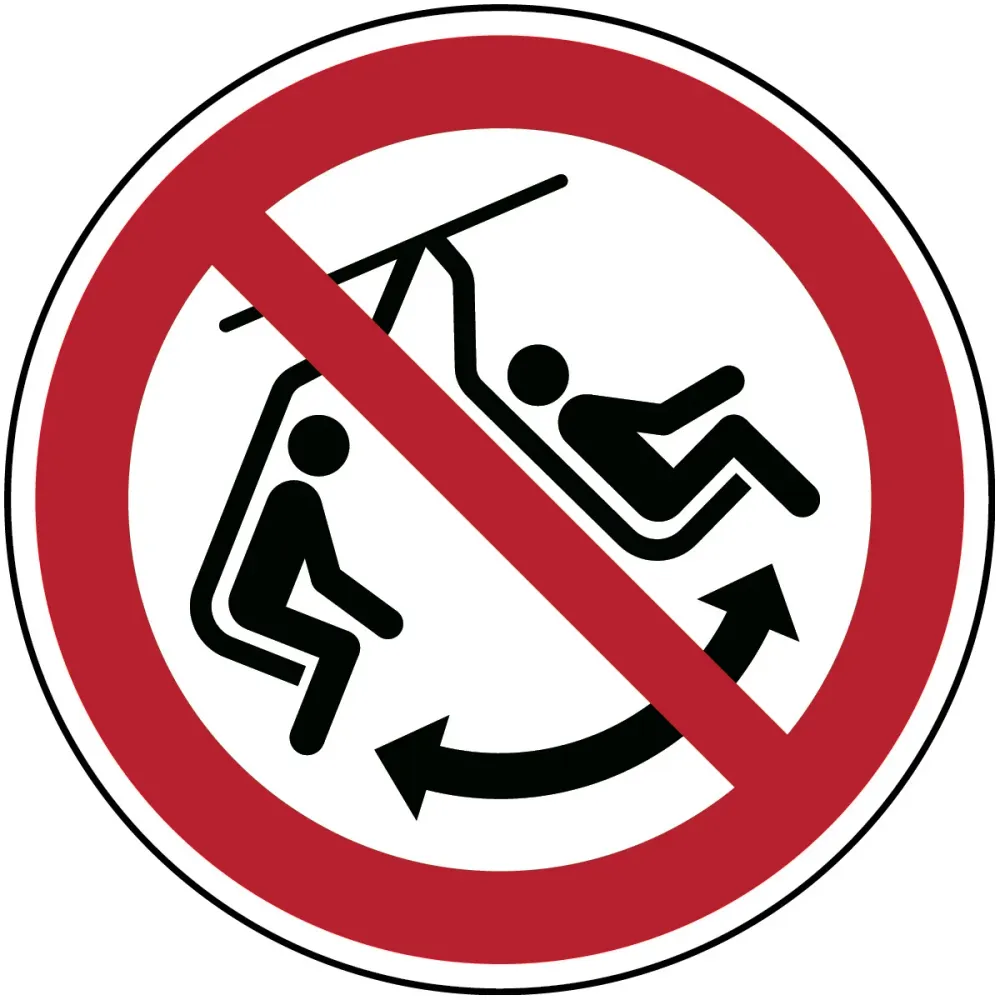 Schaukeln im Sessel verboten - ISO 7010