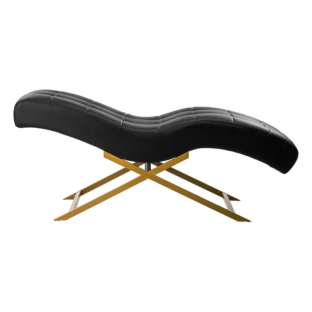 Sessel Alba schwarze Wimpernpflegestuhl mit goldener Basis