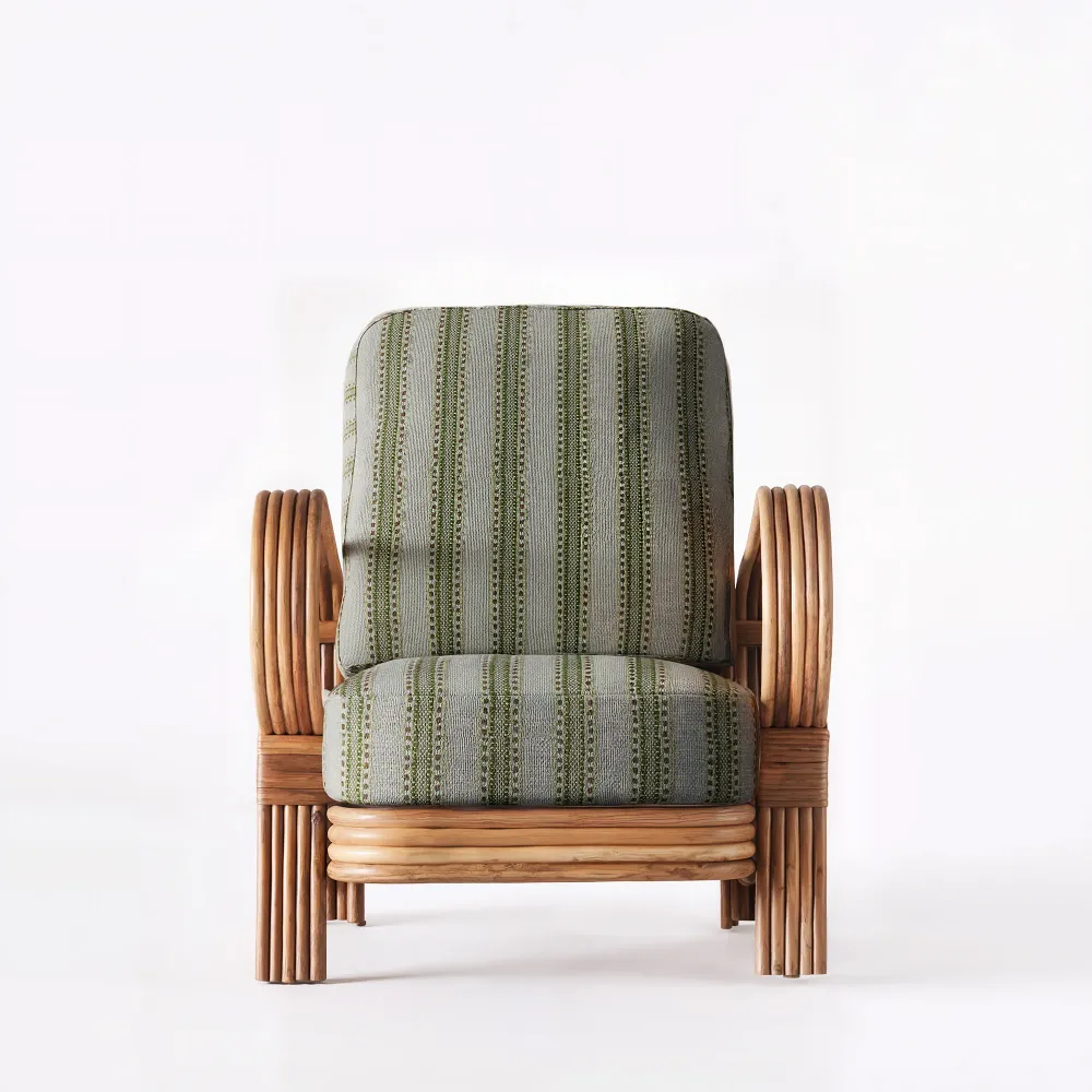 Sessel BAMBOO grün mit gebeiztem Bambus