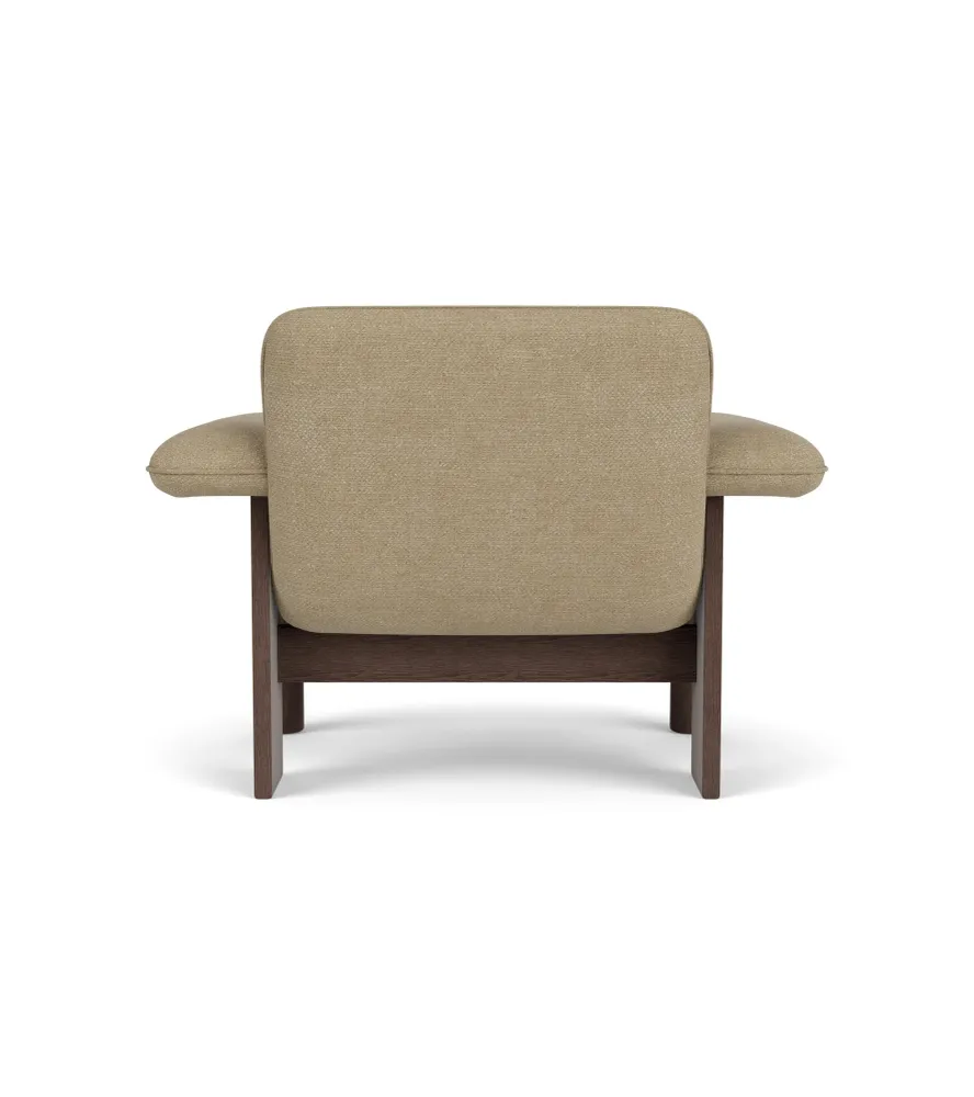 Sessel BRASILIA beige mit dunklem Eichenfuß