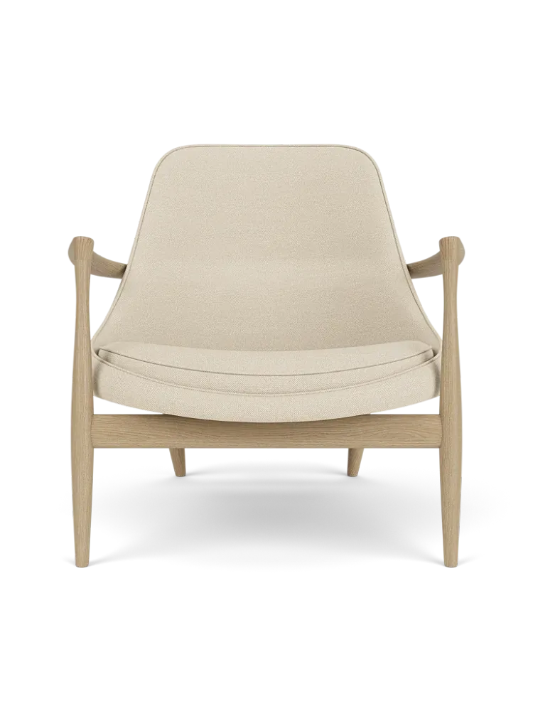 Sessel ELIZABETH beige mit Eichenbasis