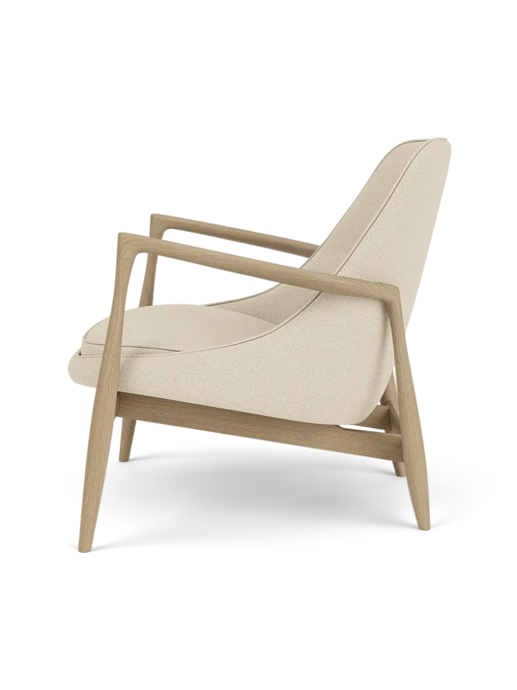Sessel ELIZABETH beige mit Eichenbasis