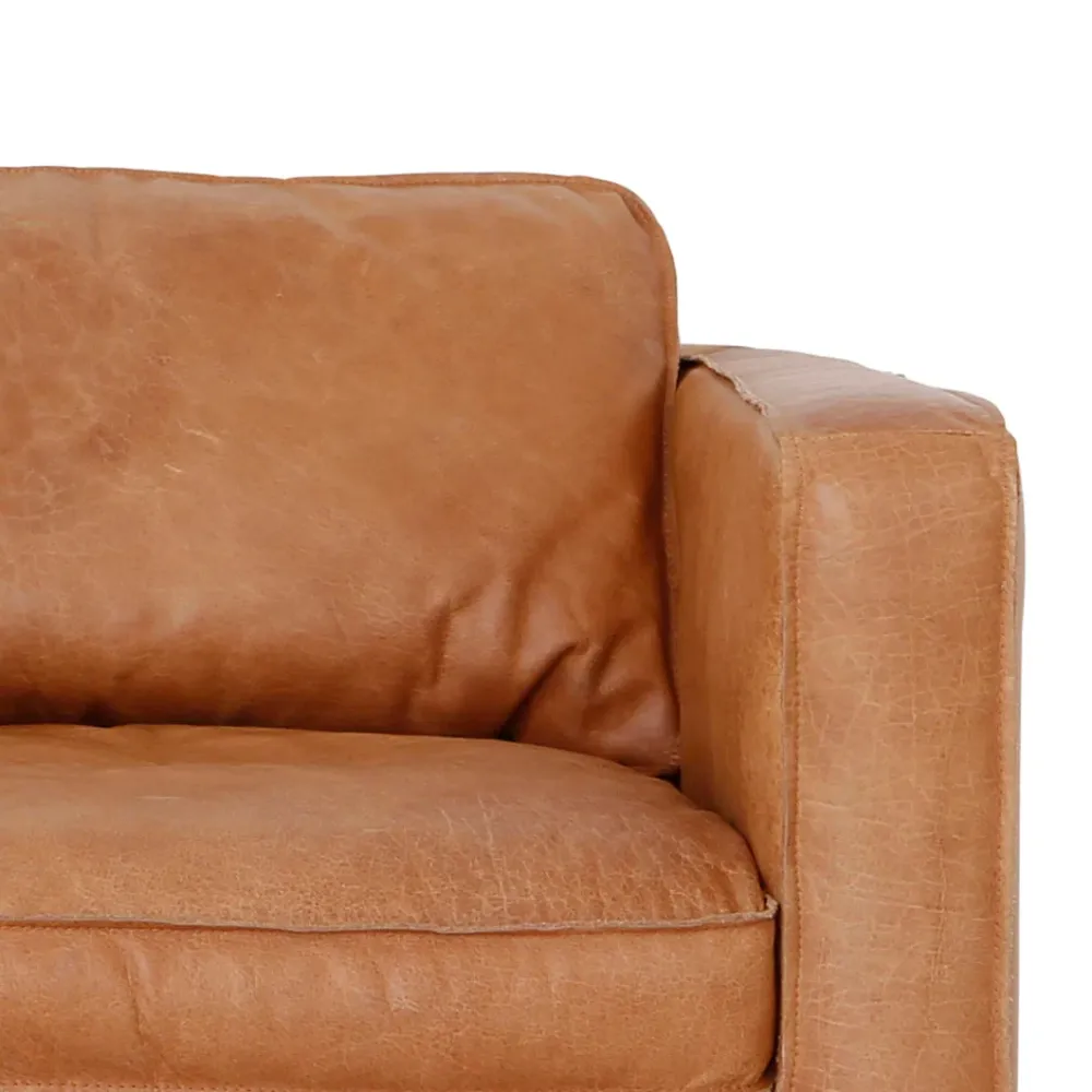 Sessel - Gordon - Leder - Gognac - 3,5-Sitzer