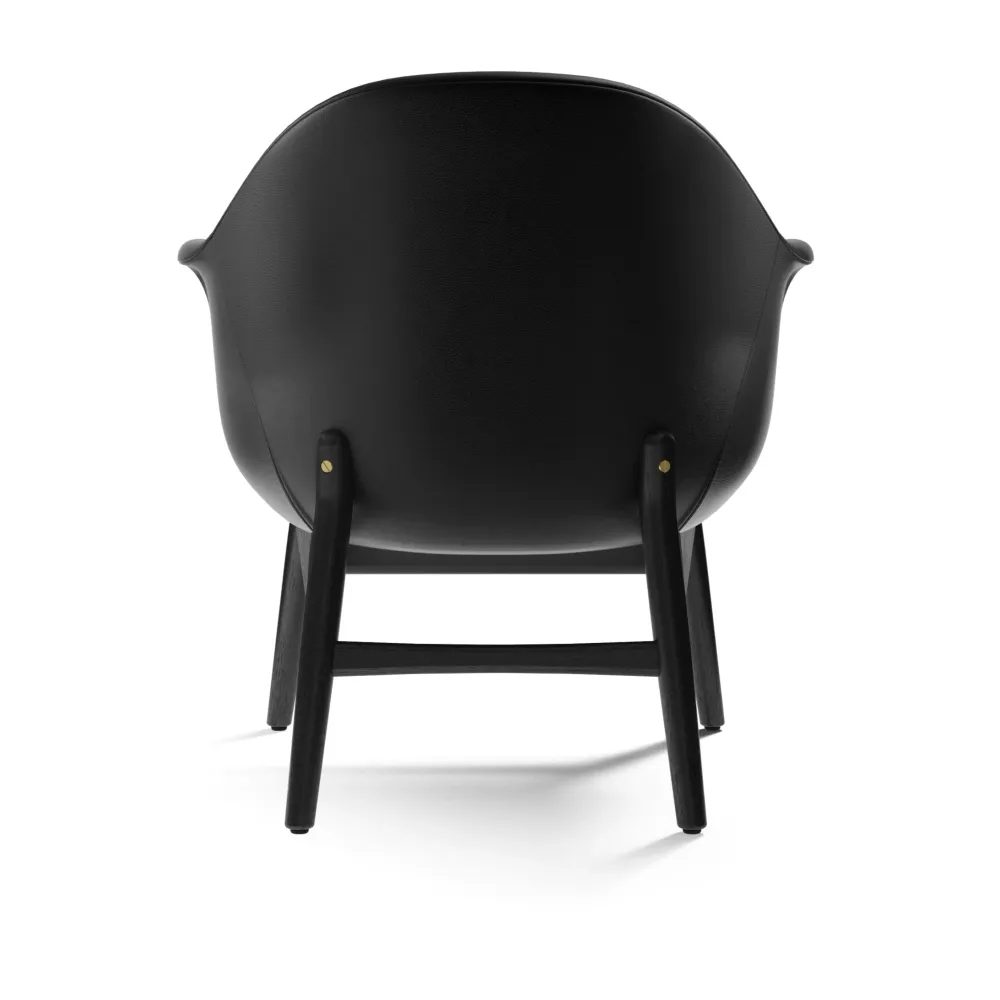 Sessel HARBOUR schwarze Leder mit schwarzem Eichenfuß