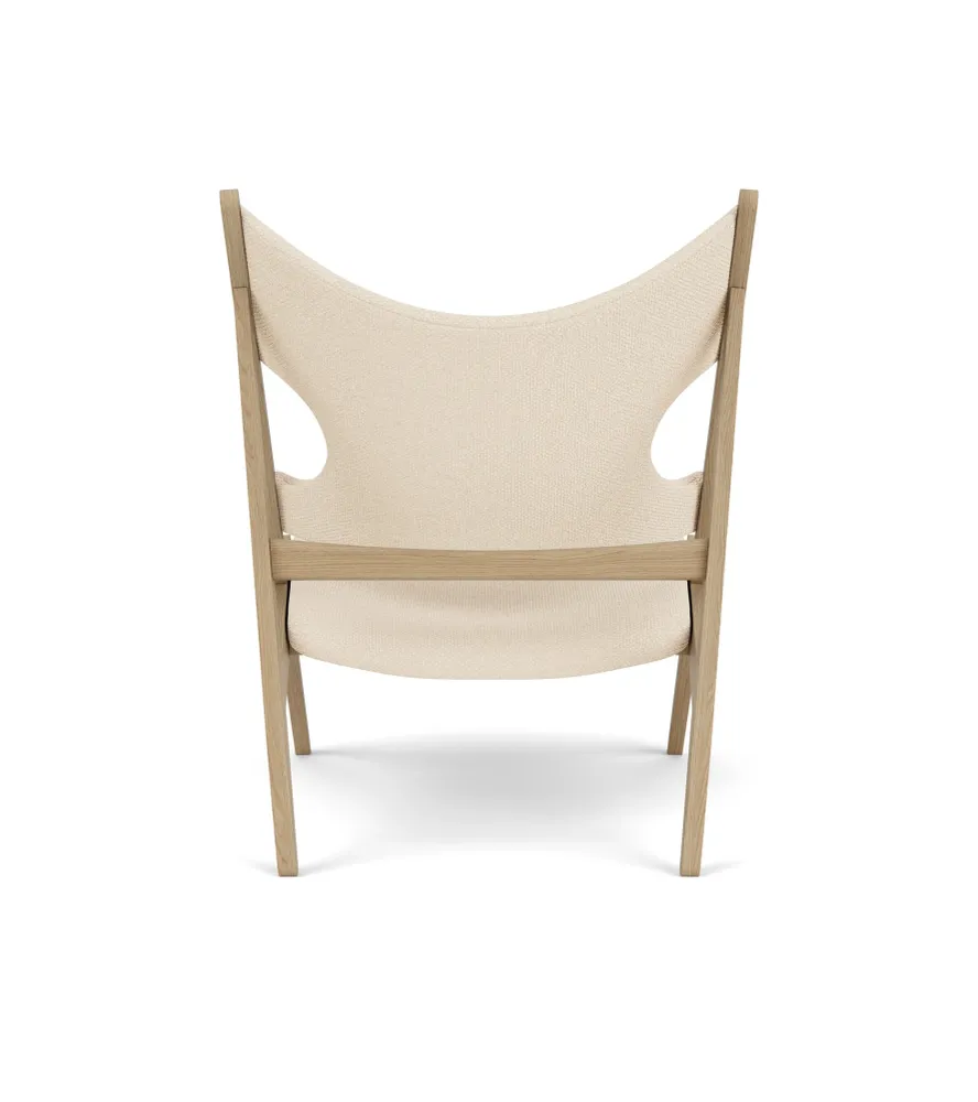 Sessel KNITTING cremefarben mit Eichenbasis