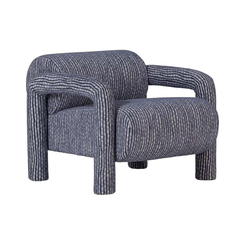 Sessel LENNY grau mit Blau