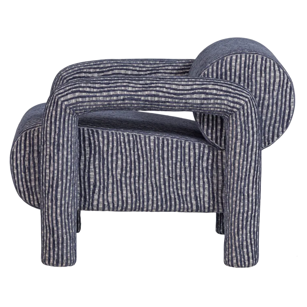Sessel LENNY grau mit Blau