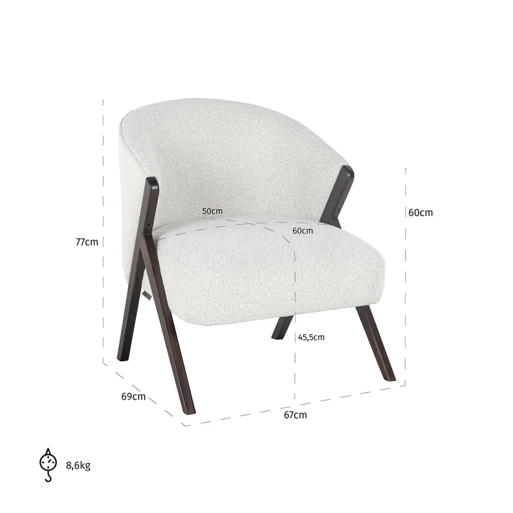 Sessel Mia white bouclé (Copenhagen 900 Bouclé White)