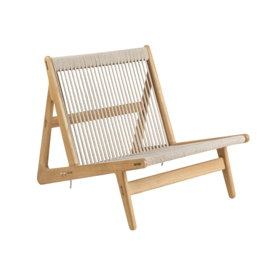Sessel MR01 Eichenholz und Leinen
