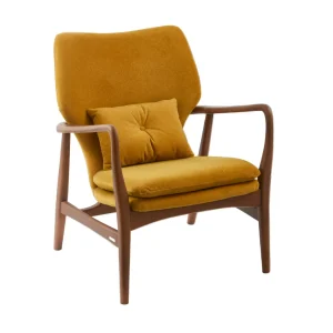 Sessel PEGGY senfgelb mit Holzgestell