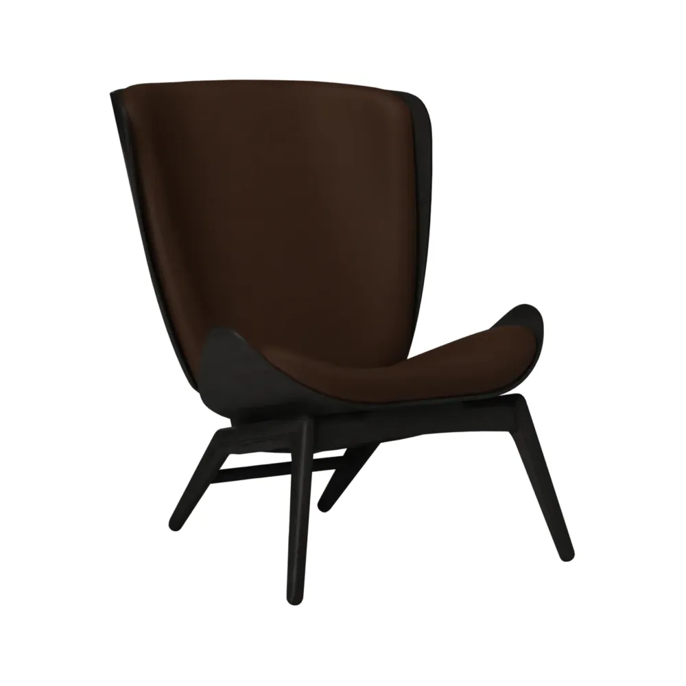 Sessel READER braunes Leder mit schwarzem Gestell