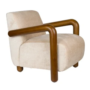 Sessel ROBINSON beige mit Holzgestell