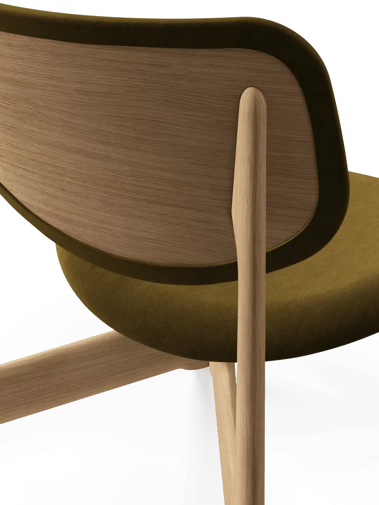 Sessel SLAB khaki mit Eichenbasis