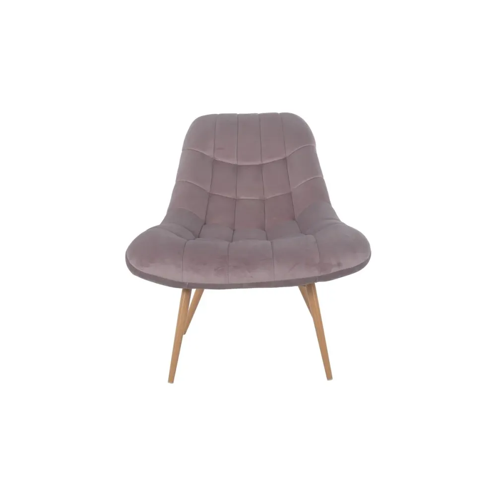 Sessel XXL Samt rosa Metall Holzoptik