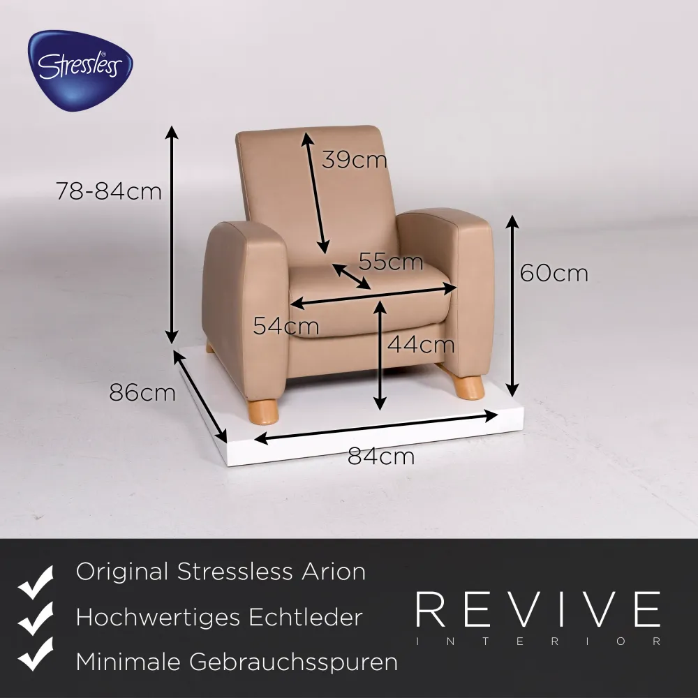 Stressless Arion Leder Sessel Beige Relaxfunktion Funktion #10791