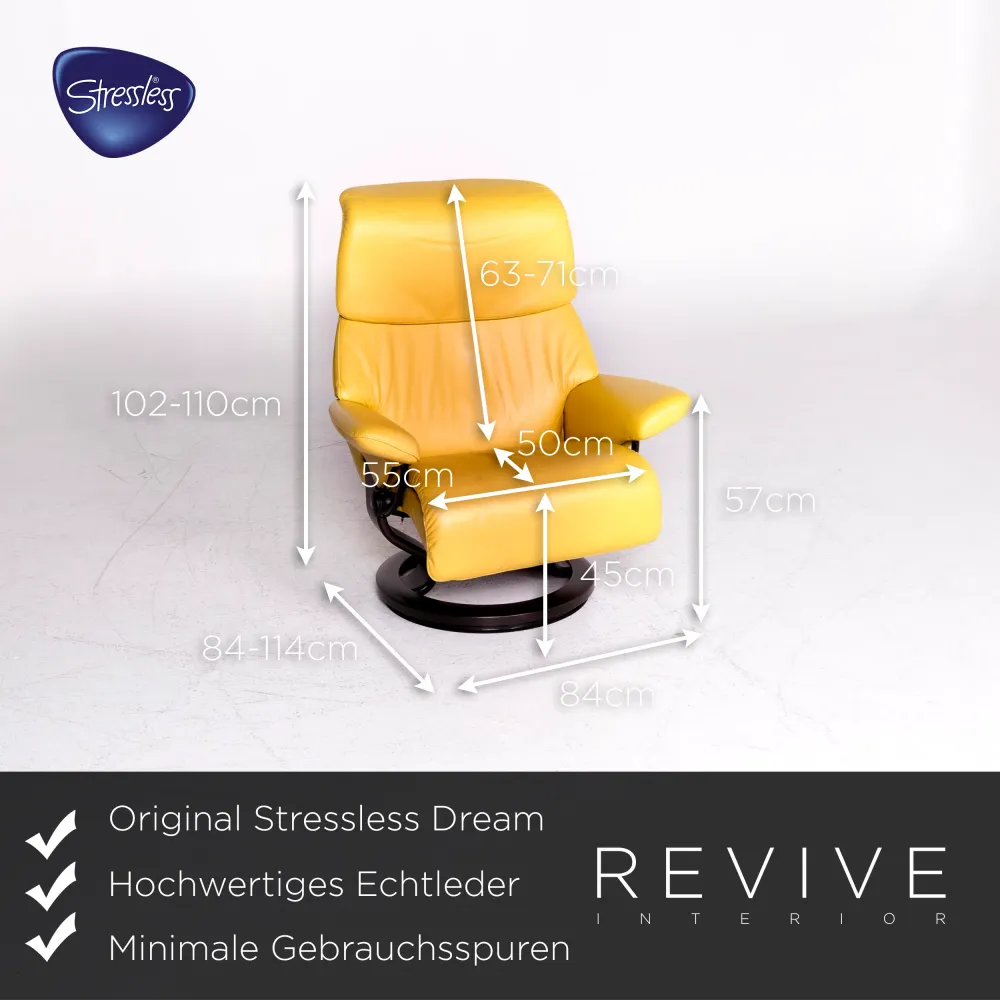 Stressless Dream Leder Sessel Gelb Relax Funktion Garnitur #8711