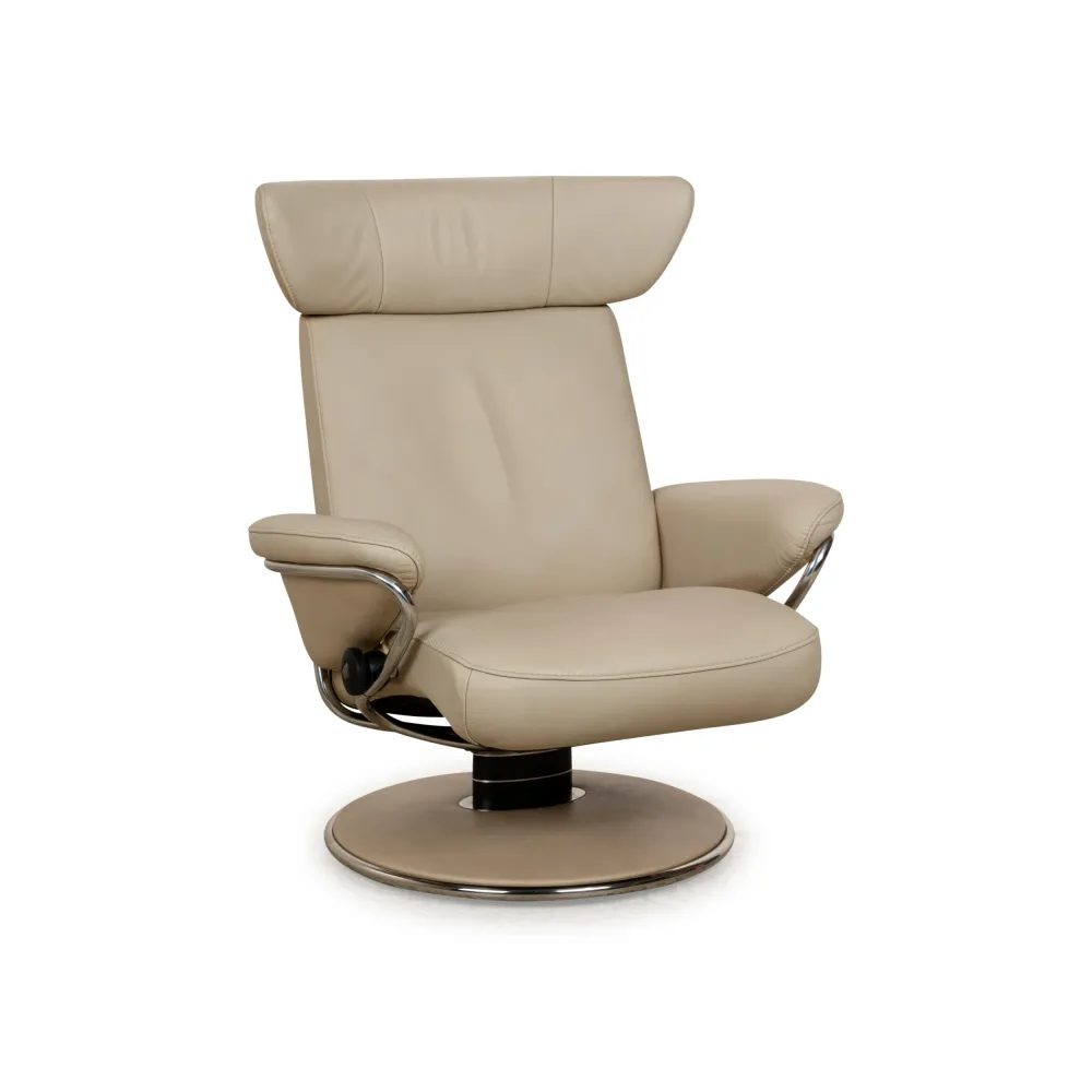 Stressless Jazz Leder Sessel Creme manuelle Funktion