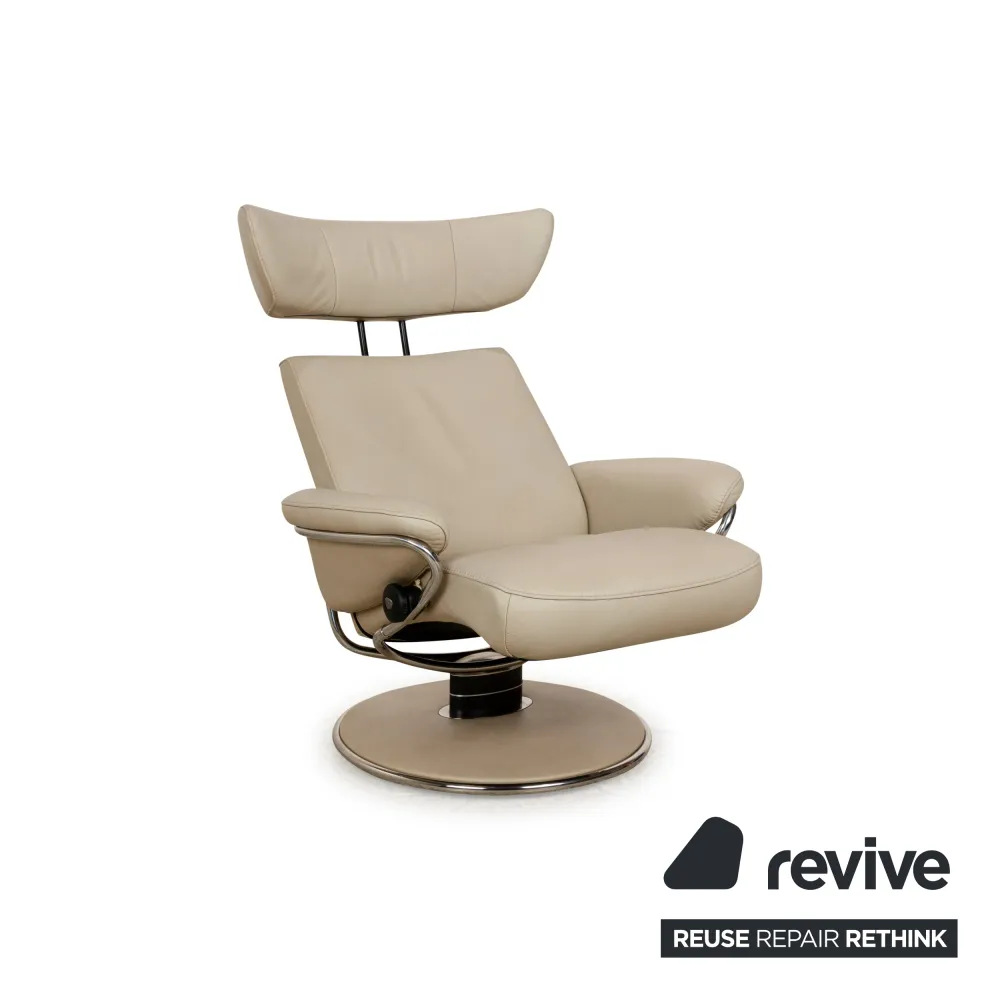 Stressless Jazz Leder Sessel Creme manuelle Funktion