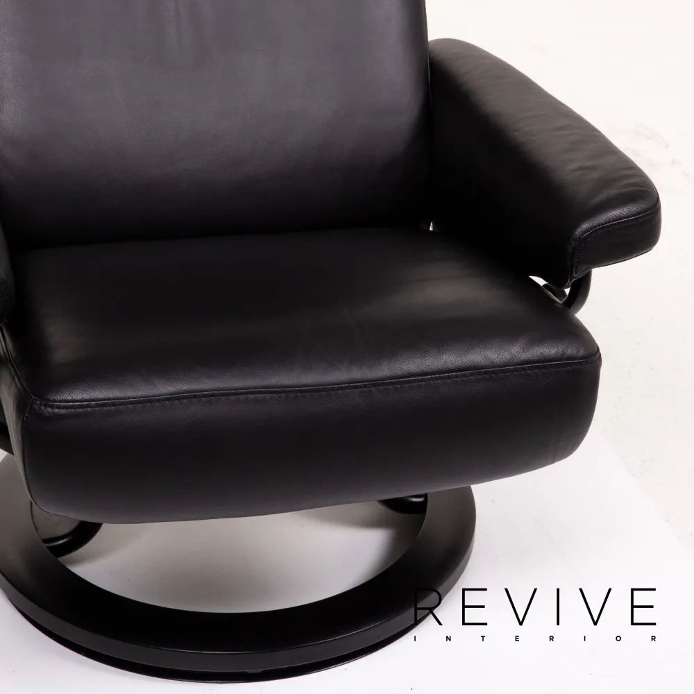 Stressless Leder Sessel inkl. Hocker Schwarz Relaxsessel Funktion Relaxfunktion #14398