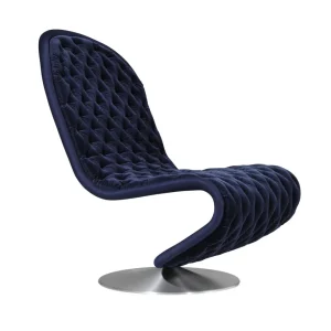 SYSTEM 1-2-3 LOUNGE DELUXE Sessel, marineblau, mit Rundfuß - gebraucht