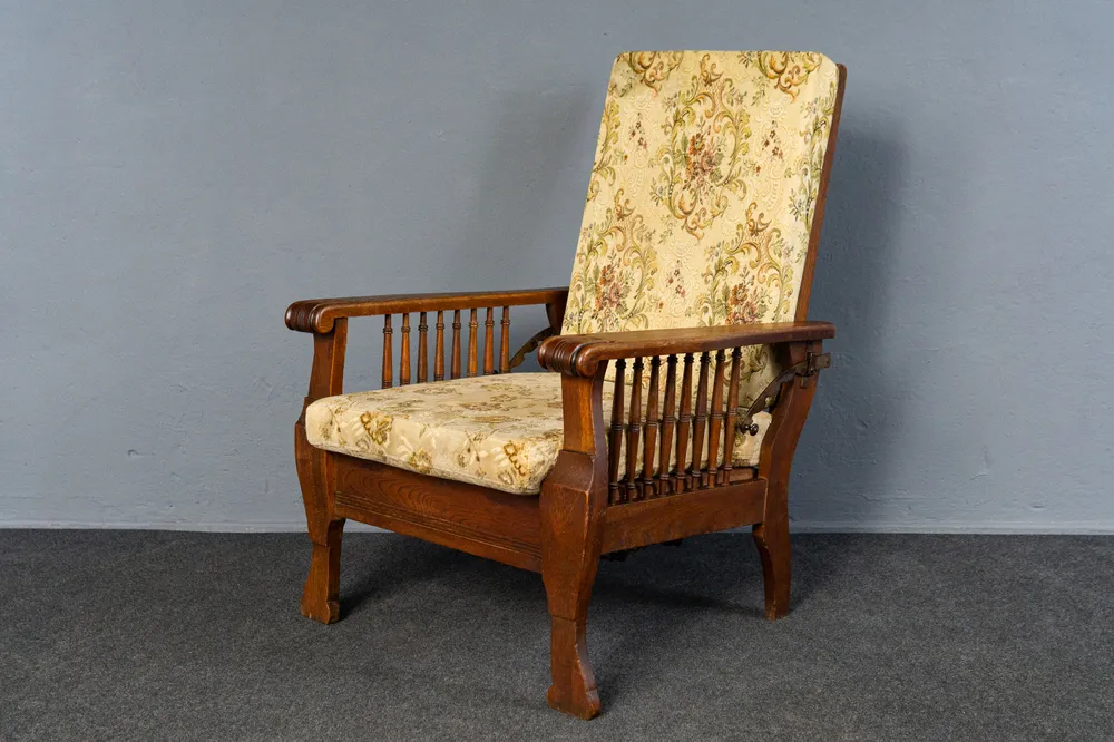 verstellbarer Sessel im typischen Englischen Stil, Anfang des 20.Jahrhunderts - Stuhl Armlehnensessel Chair Alt Antik MÖBL...