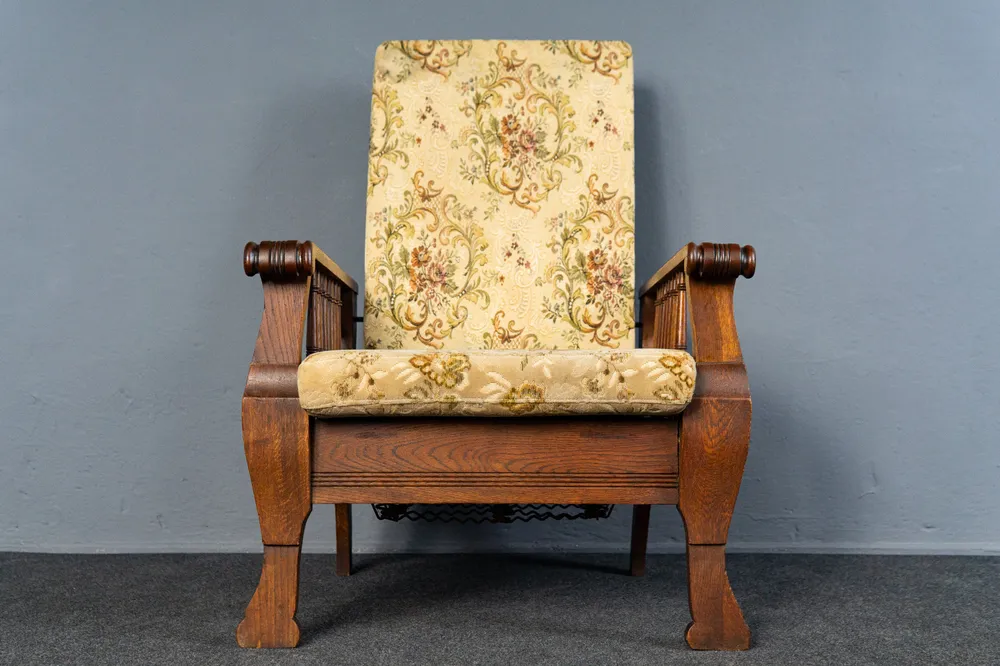 verstellbarer Sessel im typischen Englischen Stil, Anfang des 20.Jahrhunderts - Stuhl Armlehnensessel Chair Alt Antik MÖBL...
