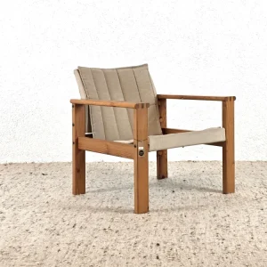 VINTAGE SAFARI CHAIR sessel stuhl hocker wohnzimmer tv ikea coffee armchair holz beige