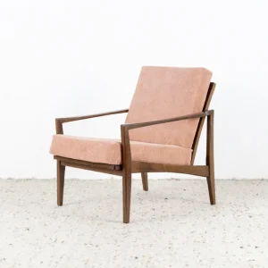 Vintage Sessel Holz Altrosa Cord