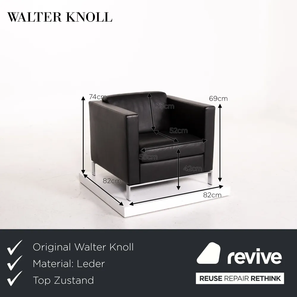 Walter Knoll Foster 500 Leder Sessel Schwarz #14766