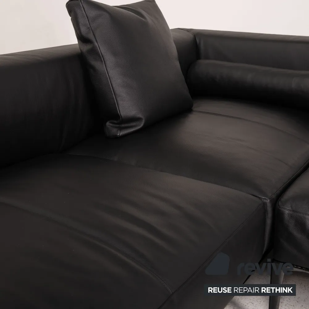 Walter Knoll Jaan Living Leder Sofa Schwarz Ecksofa Couch