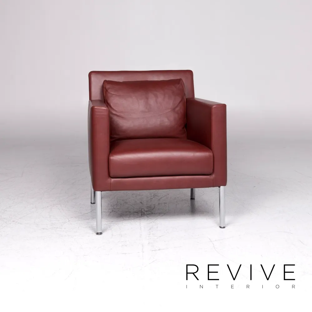 Walter Knoll Jason Designer Leder Sessel Garnitur Rot #9346