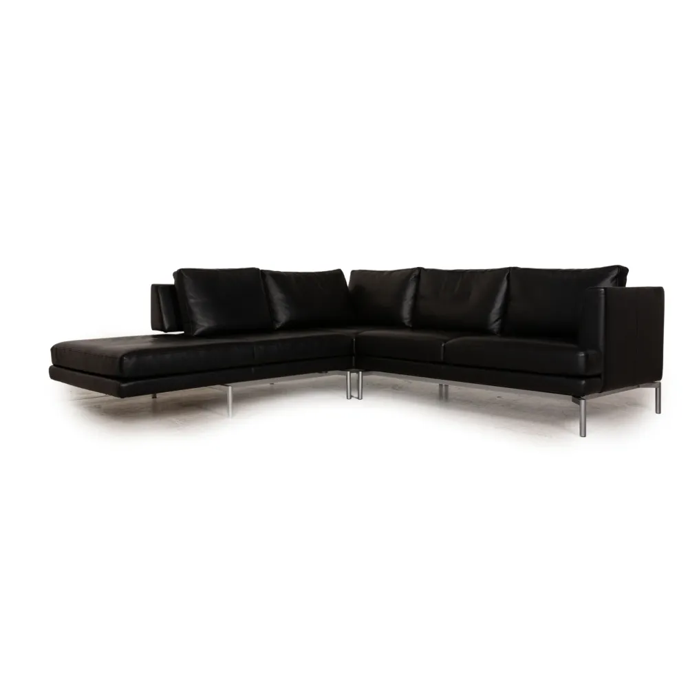 Walter Knoll Leder Sofa Schwarz Ecksofa Couch