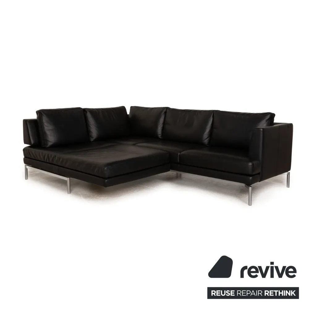 Walter Knoll Leder Sofa Schwarz Ecksofa Couch