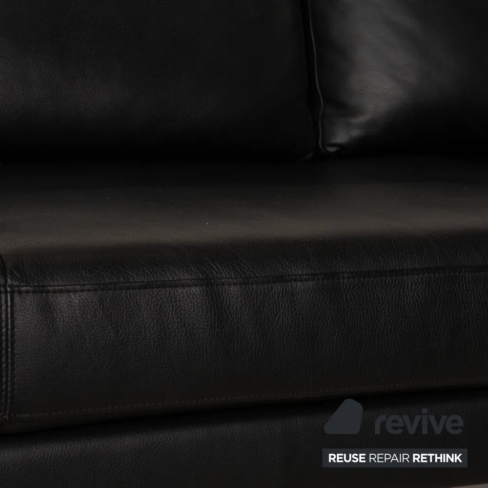 Walter Knoll Leder Sofa Schwarz Ecksofa Couch