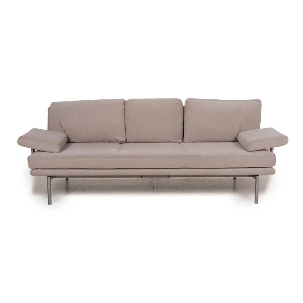 Walter Knoll Living Platform Stoff Sofa Grau Dreisitzer Couch