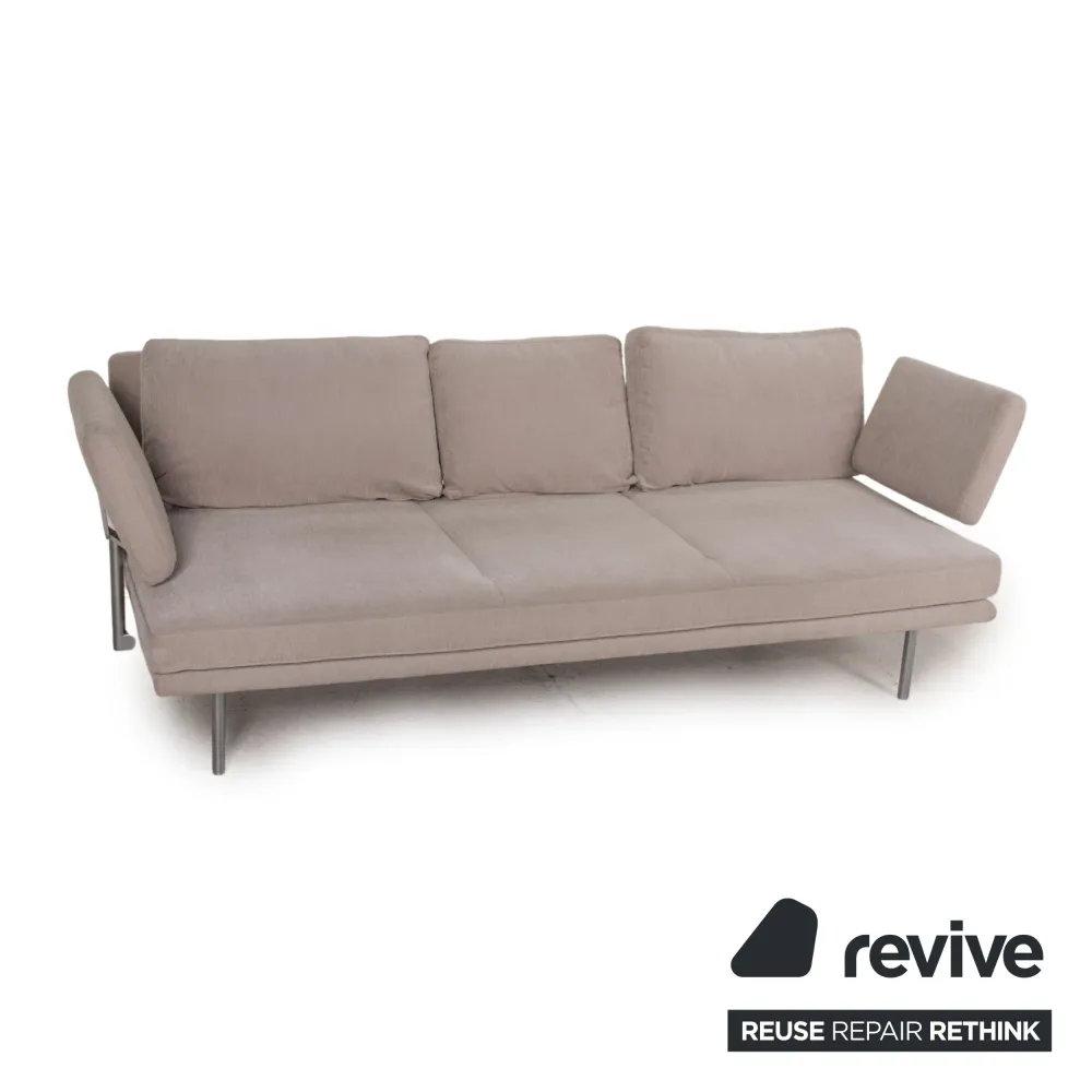 Walter Knoll Living Platform Stoff Sofa Grau Dreisitzer Couch