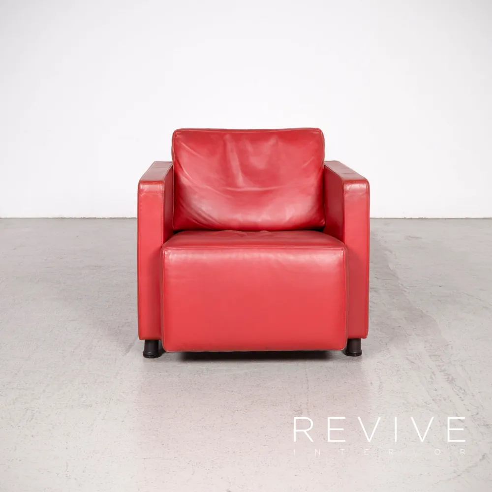 Walter Knoll Nelson Leder Sessel Rot Echtleder Stuhl #8074