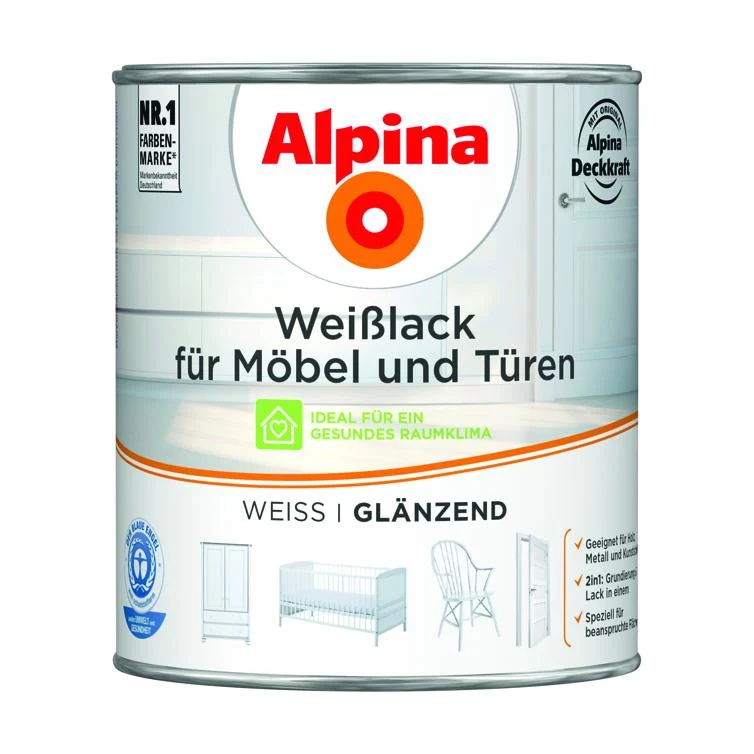 weißlack f.möbel & türen glänzend 750ml