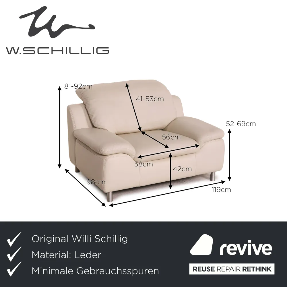 Willi Schillig Amore Leder Sessel Creme Funktion