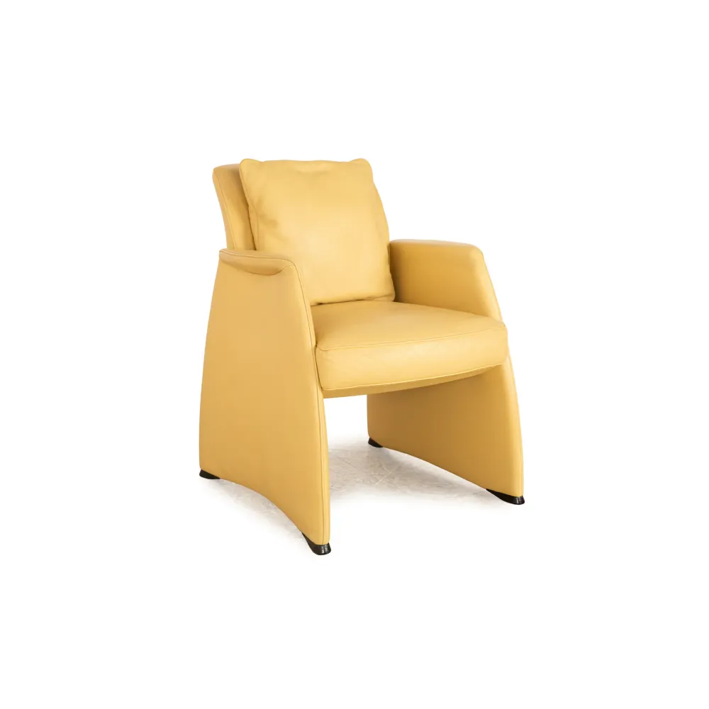 Willi Schillig Leder Sessel Cocktailsessel Creme Gelb