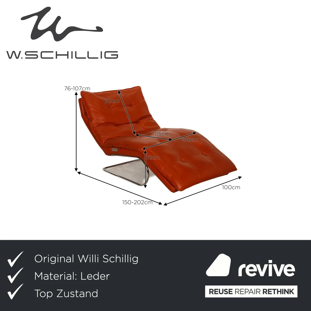 Willi Schillig Woow Leder Sessel Orange Liege