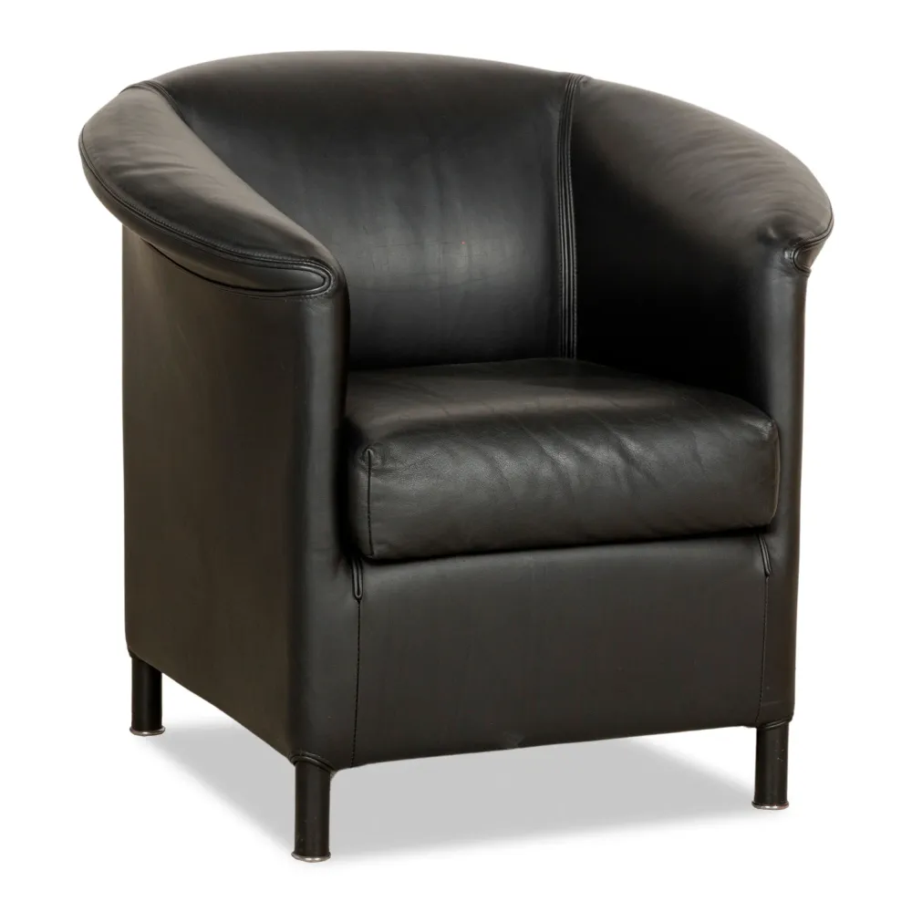 Wittmann Aura Leder Sessel Schwarz