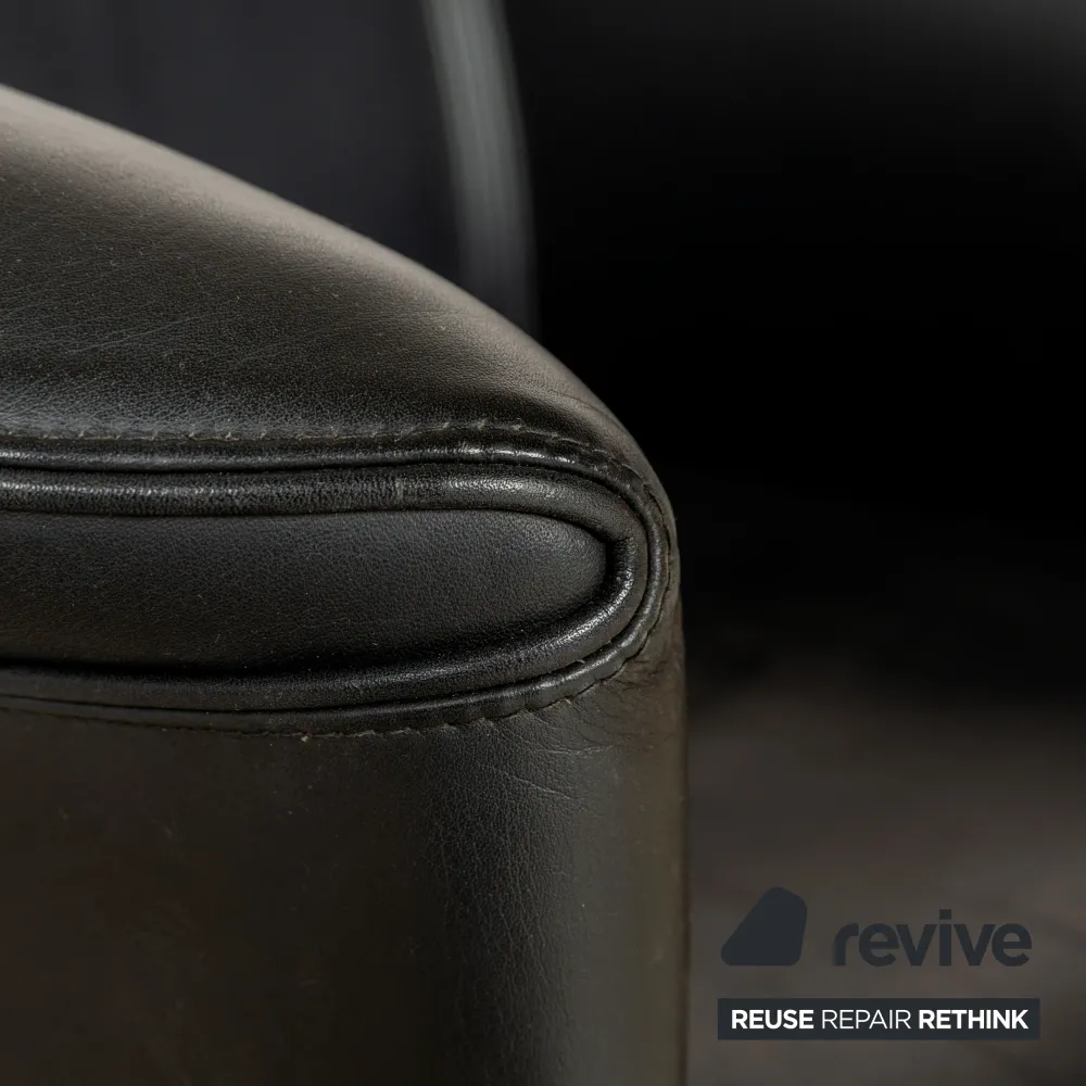 Wittmann Aura Leder Sessel Schwarz