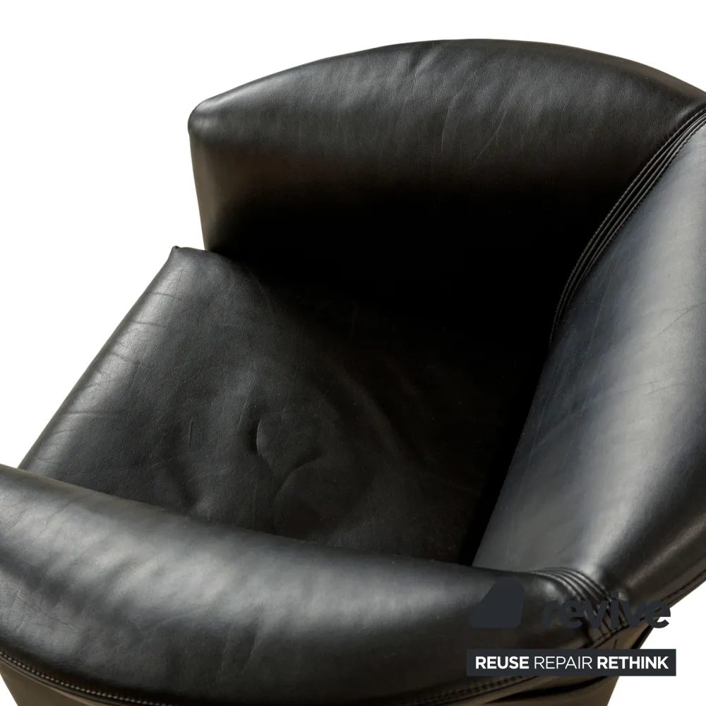 Wittmann Aura Leder Sessel Schwarz