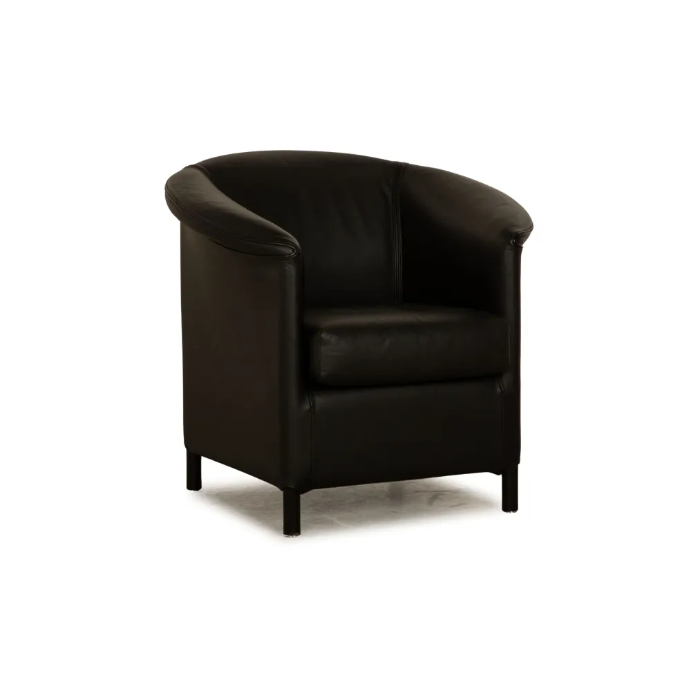 Wittmann Aura Leder Sessel Schwarz
