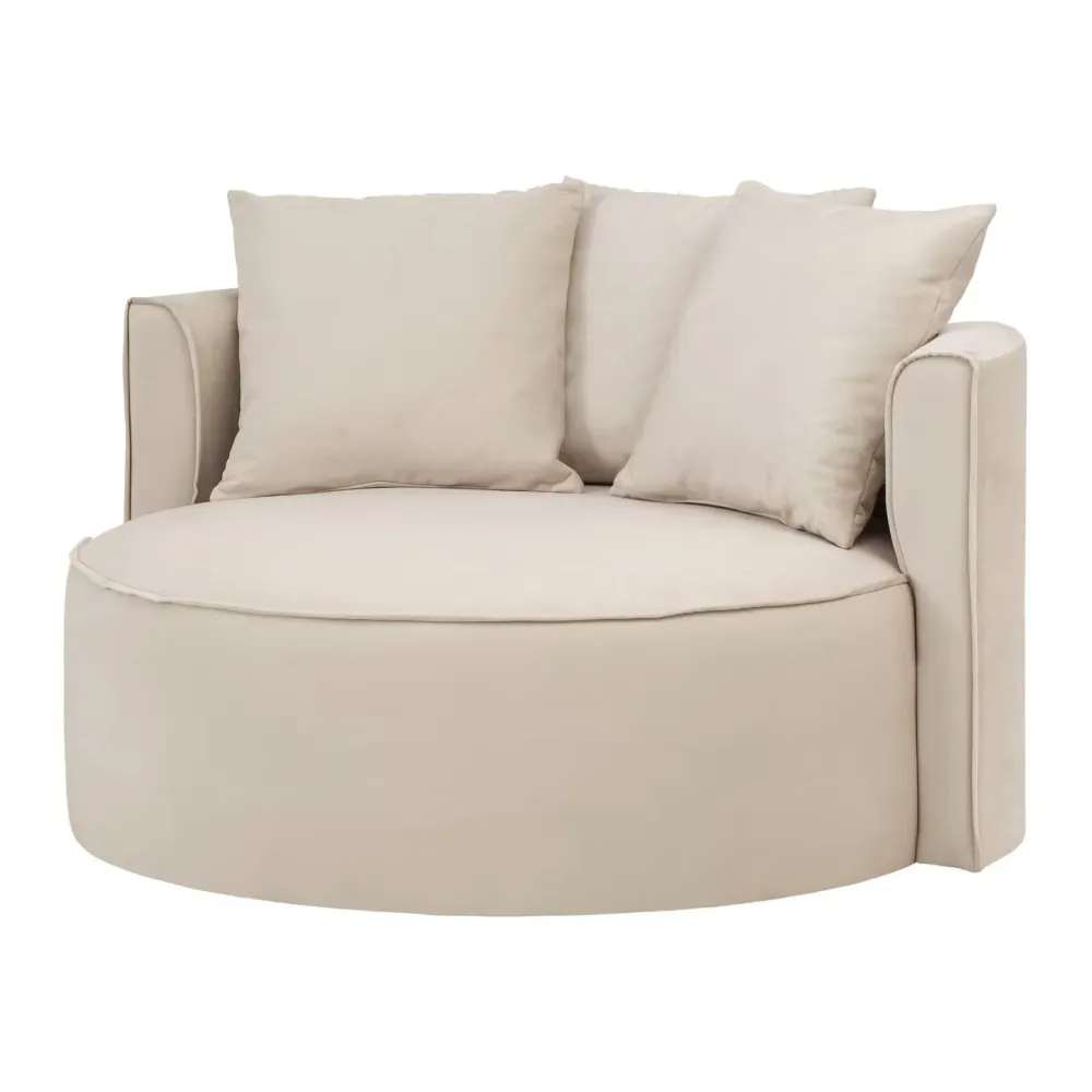 XXL-Sessel Samtoptik creme – Isalie