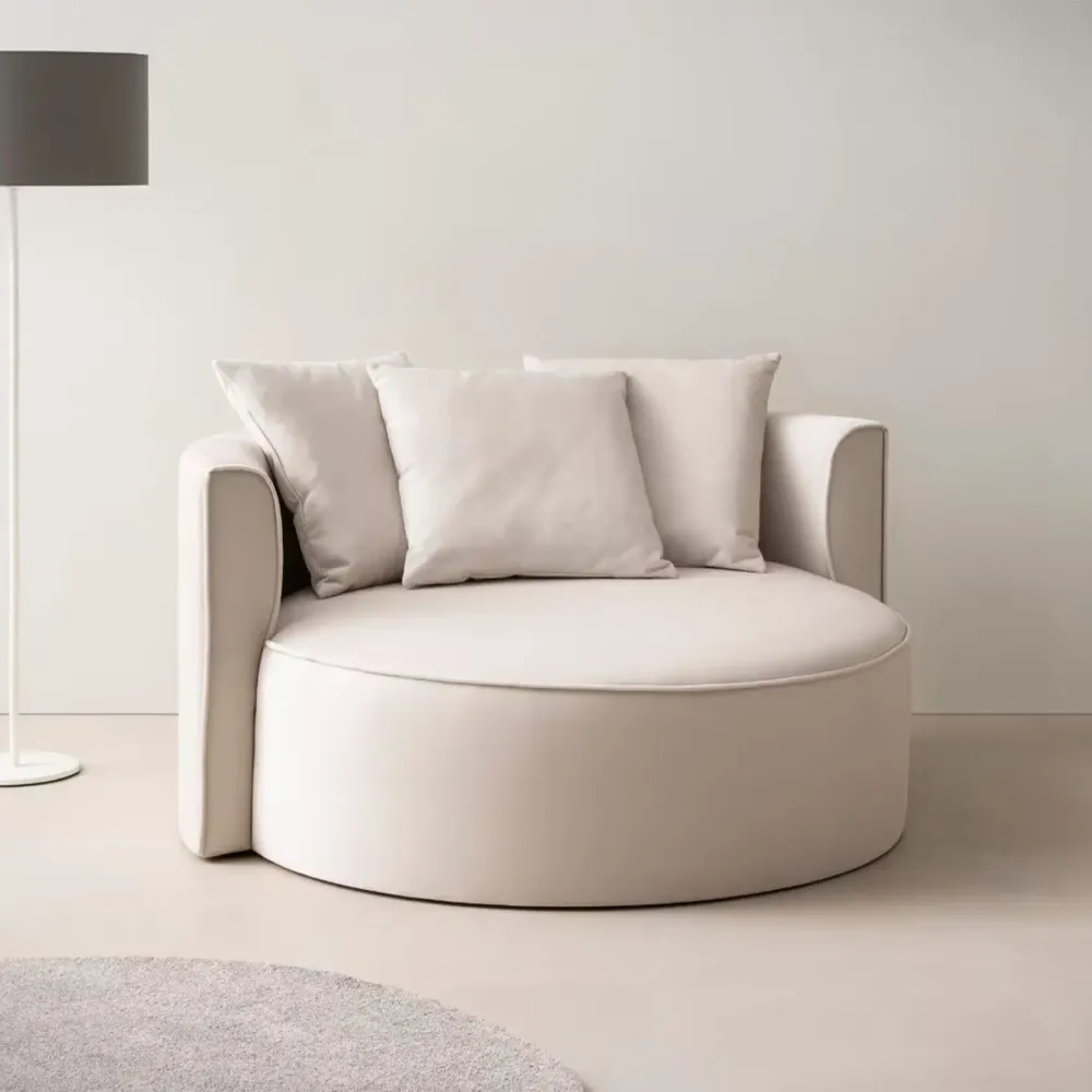 XXL-Sessel Samtoptik creme – Isalie